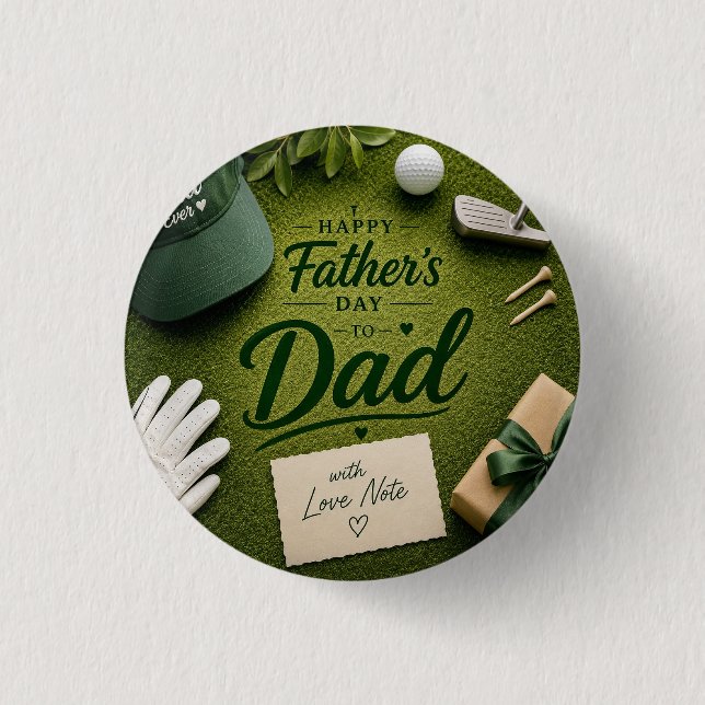 Father's Day for Golf Dad  Button (Front)