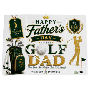 Father's Day for Golf Dad Large Gift Bag