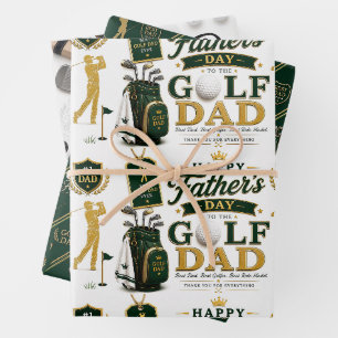 Father's Day for Golf Dad Wrapping Paper Sheets