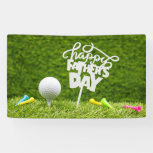 Father's Day for golfer with golf ball and tees Banner