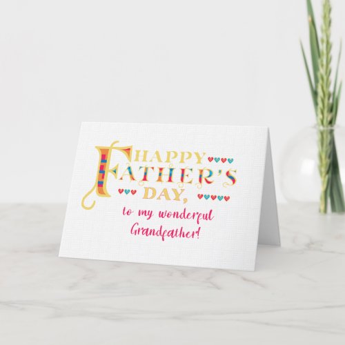Fathers Day for Grandfather Word Art Card
