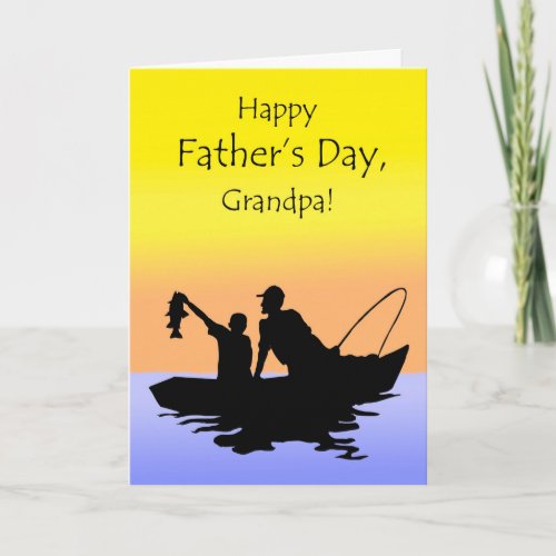 Fathers Day for Grandpa Fishing Scene Card