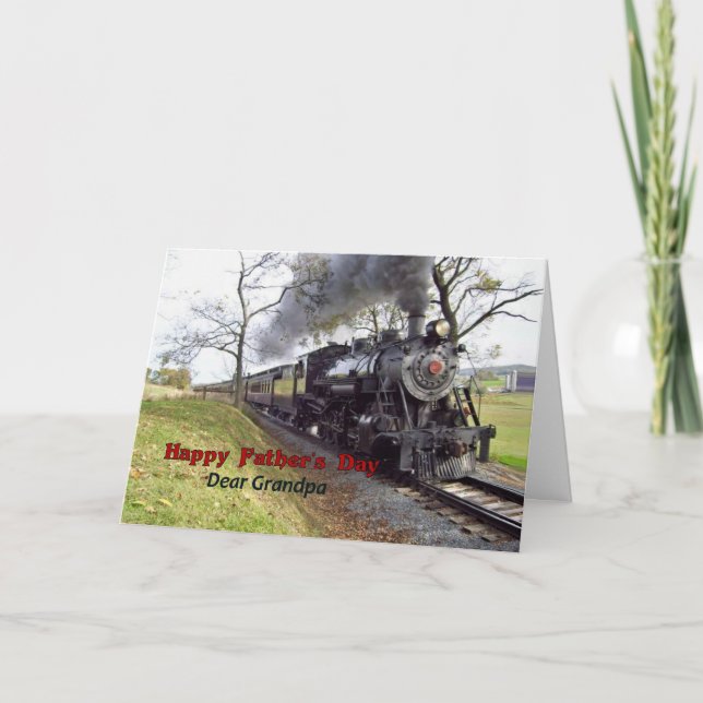 Father's Day for Grandpa Penn. Steam Train Card (Front)