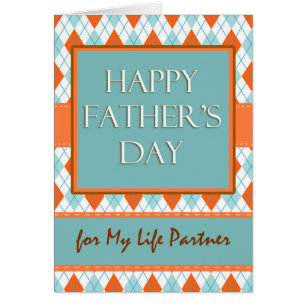 Father's Day for Life Partner, Argyle Design Cards