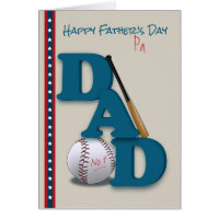 Father's Day for Pa Baseball Theme No.1 Dad Card