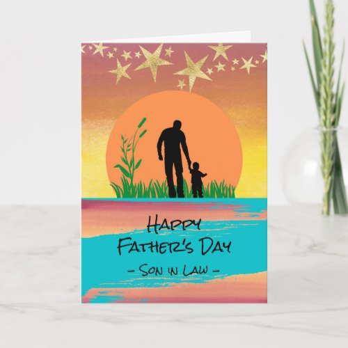Fathers Day for Son in Law Stars and Back Card