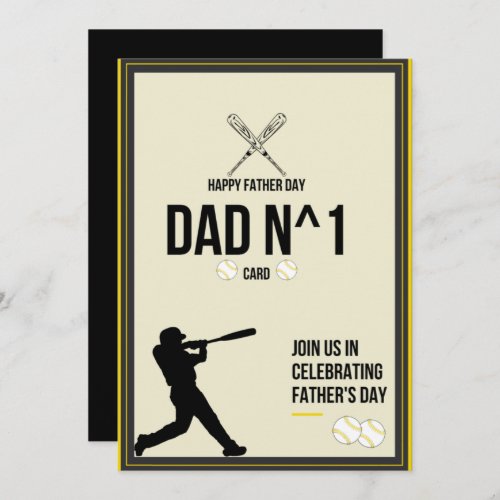 Fathers Day For The Hubby Baseball Theme No1 Dad Thank You Card