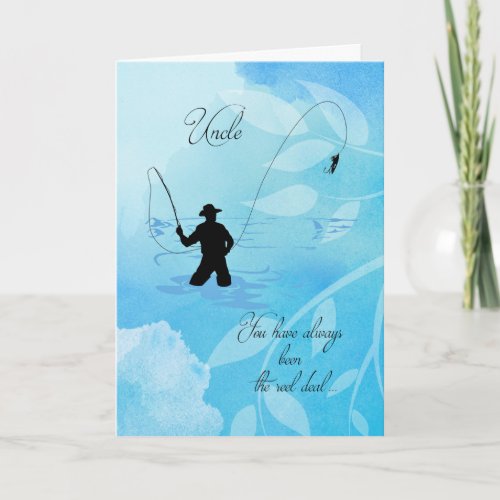 Fathers Day for Uncle Fly Fisherman Fishing Card