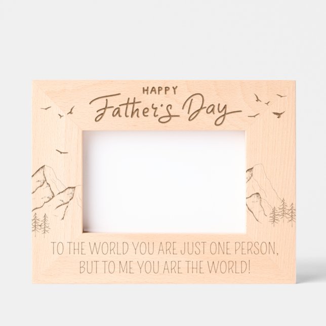 Fathers Day Frame, Happy Fathers Day quote nature Engraved Frames (Front)