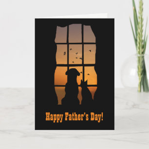 Father's Day from Cat and Dog Cute Pet Fathers Day Card