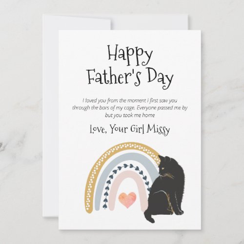 Fathers Day From Cat Holiday Card