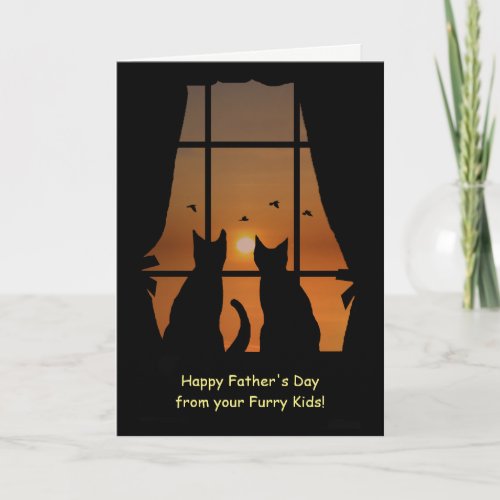 Fathers Day from Cats in Window Fur babies Card