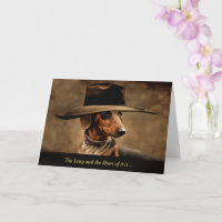 Fathers Day From Dog Cute Dachshund with Cowboy