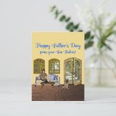 Fathers Day from Fur Babies, Man on Couch with Cat Postcard (Standing Front)