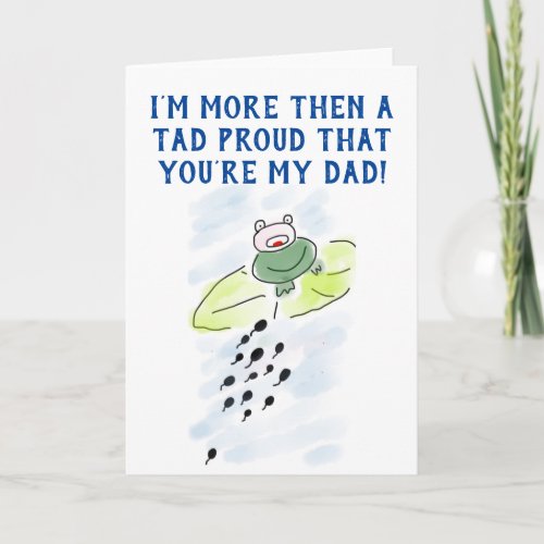 Fathers Day from Son Daughter Tadpole Frog Cute Card