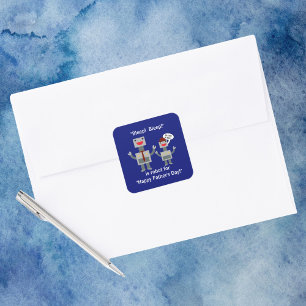Father's Day from Son Robot Funny  Square Sticker