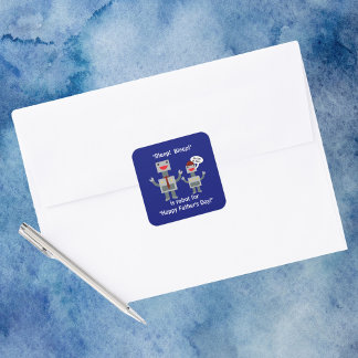 Father's Day from Son Robot Funny  Square Sticker