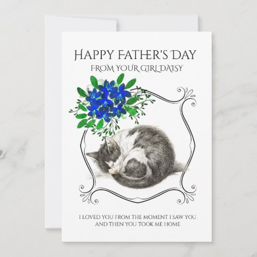 Fathers Day From The Cat Custom Photo Holiday Card