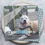 Father's Day From Your Dog Photo Flat Holiday Card<br><div class="desc">This great Father's Day card from the dog features your dog's photo with "best dog dad ever',  Happy Father's Day,  and your dog's name. On the back of the card is gray-blue with paw pattern. A great way to make any pet Dad's Father's Day.</div>