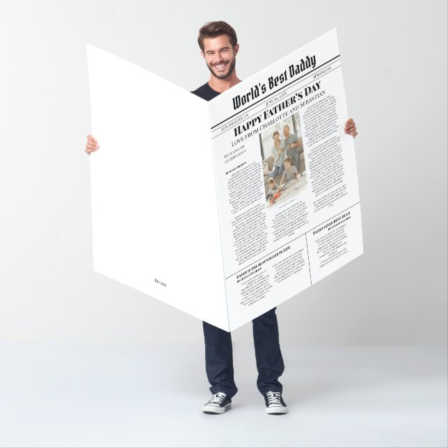 Fathers Day Front Page News Story Personalized Card (In Situ)