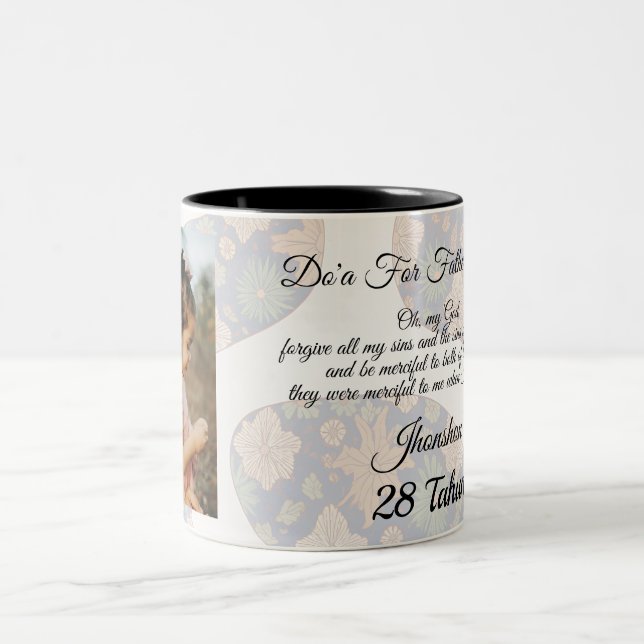 Father's Day Full Photo Personalized Two-Tone Coffee Mug (Center)
