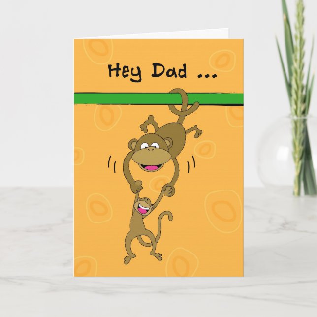 Father's Day, Fun, Monkey Around Greeting Card (Front)