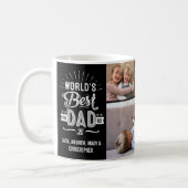 Father's Day Fun World's Best Dad Kids Name Photos Coffee Mug (Left)