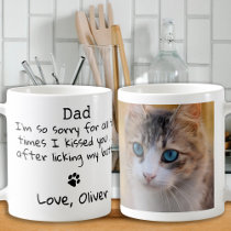 Father's Day - Funny Cat Dad Custom Pet Photo Coffee Mug