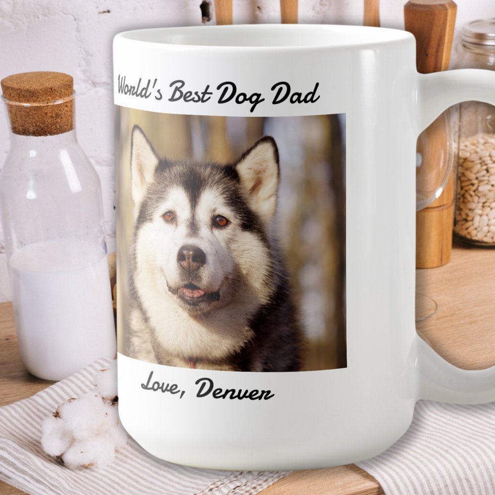 Discover Father's Day - Funny Dog Dad Birthday - Pet Photo Coffee Mug