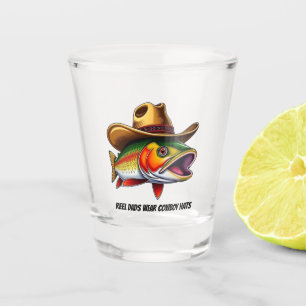 Fathers Day Funny Fish Wearing a Cowboy Hat Shot Glass