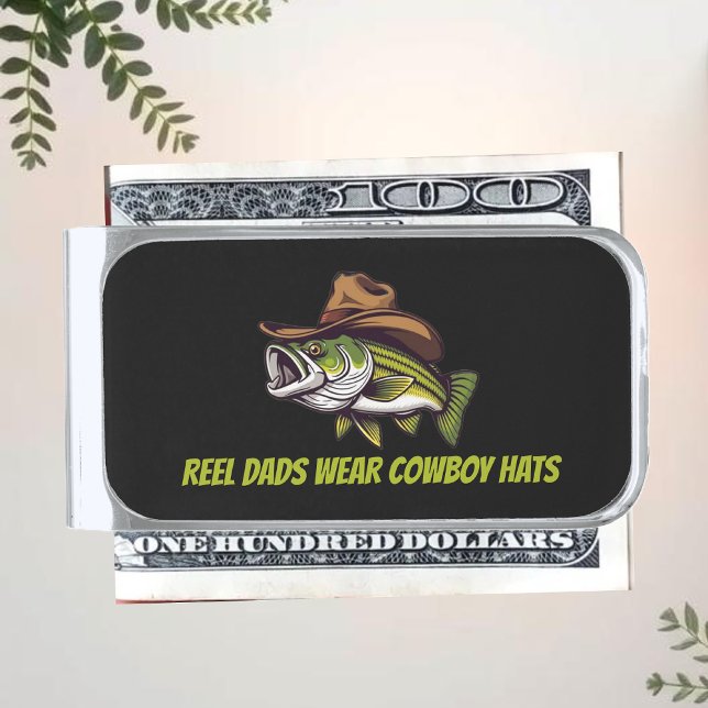 Fathers Day Funny Fish Wearing a Cowboy Hat Silver Finish Money Clip (Fathers Day Funny Fish Wearing a Cowboy Hat Silver Finish Money Clip 2)