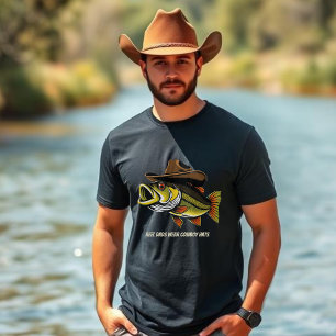 Fathers Day Funny Fish wearing a Cowboy Hat T-Shirt