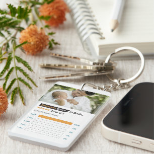 Father's Day Funny Five Star Photo Keychain