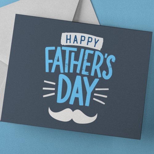 Fathers Day Funny Mustache  Holiday Postcard