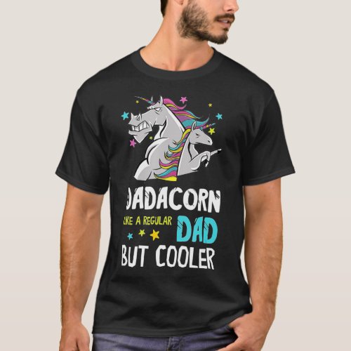 Fathers Day Funny Unicorn Daddy Pony Cool Dad Ever T_Shirt