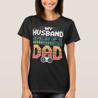 Father's Day Gamer Dad Level Up Husband Gift Tee