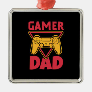 Father's Day Gamer Dad Metal Ornament