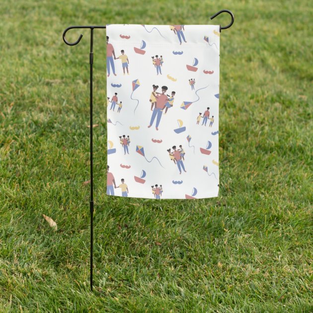 3dRose Gartenfahne 'Baseball Diamond & Happy Fathers Day' – 30,5 X 45,7 Cm, Aus Polyester, Einseitig Bedruckt