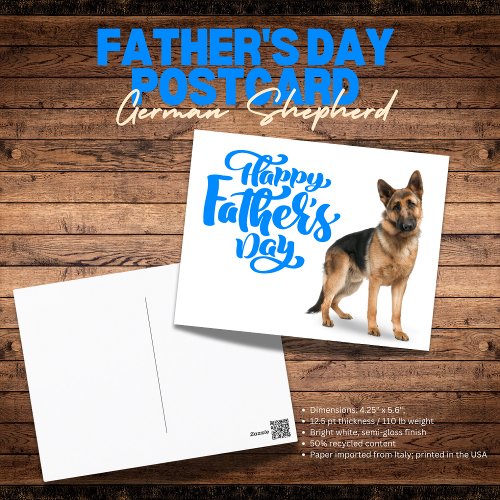 Fathers Day German Shepherd Postcard