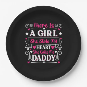 Father's Day Gift A Girl Calls Me Daddy Paper Plates