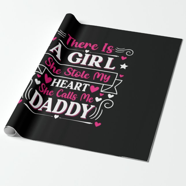 Father's Day Gift | A Girl Calls Me Daddy Wrapping Paper (Unrolled)