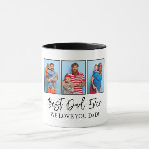 Father's day Gift Best Dad Ever 3 Photo Collage Mug