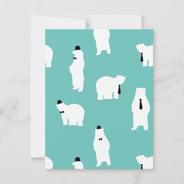 Fathers Day Gift Cool Daddy Polar Bear Holiday Card (Front)