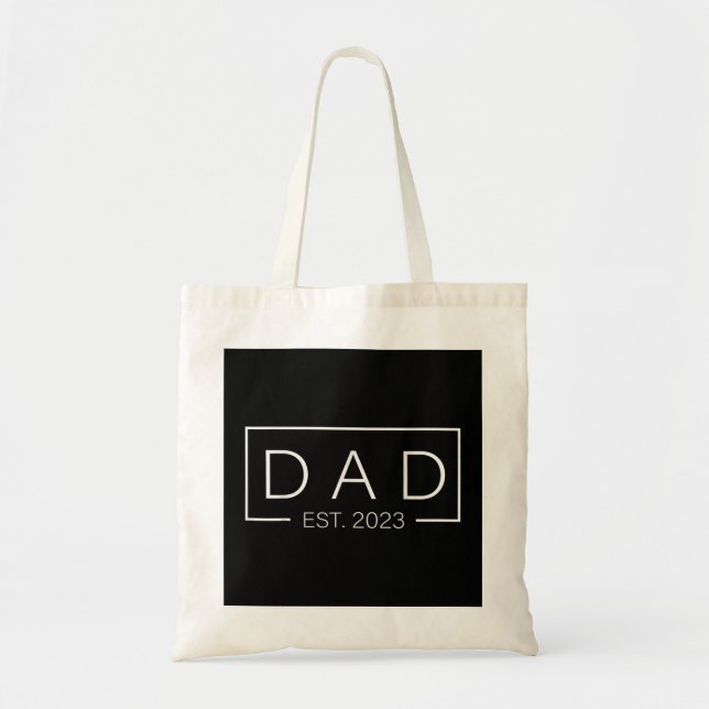 Fathers Day Gift Dad Est. 2023 Expect Baby Men Wif Tote Bag (Front)