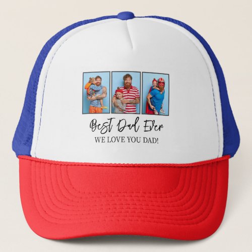 Fathers day Gift Dad Photo Collage Trucker Hat