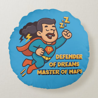 Father's Day Gift - Defender of Dreams Round Pillow
