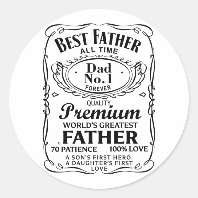 Fathers Day Gift for Dad Birthday Father Daddy Classic Round Sticker (Front)