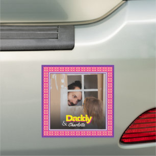 Fathers Day Gift for Dad Custom Photo Daughter/Son Car Magnet