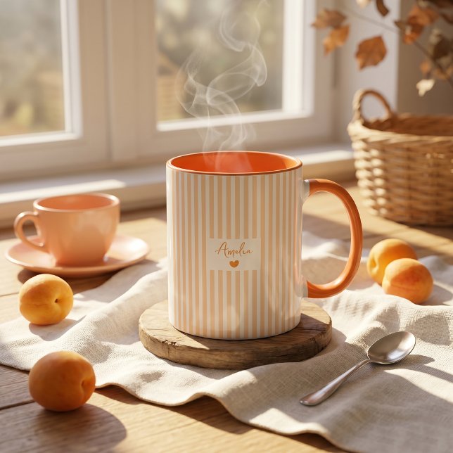 Father's Day Gift For Dad Orange Stripes Mug (Creator Uploaded)