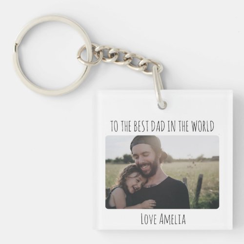 Fathers Day Gift For First Time Dad Baby Photo Keychain